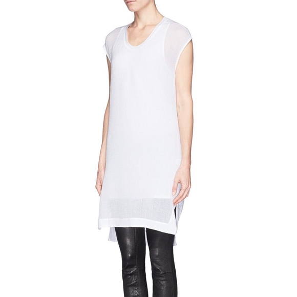 Helmut Lang White 'Swift' Drape Back Dress - Picture 4 of 13